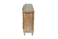 Elegant Floral Patterned Distressed Wood Storage Cabinet USA