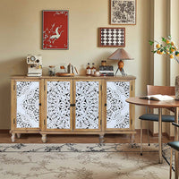 Elegant Floral Patterned Distressed Wood Storage Cabinet USA