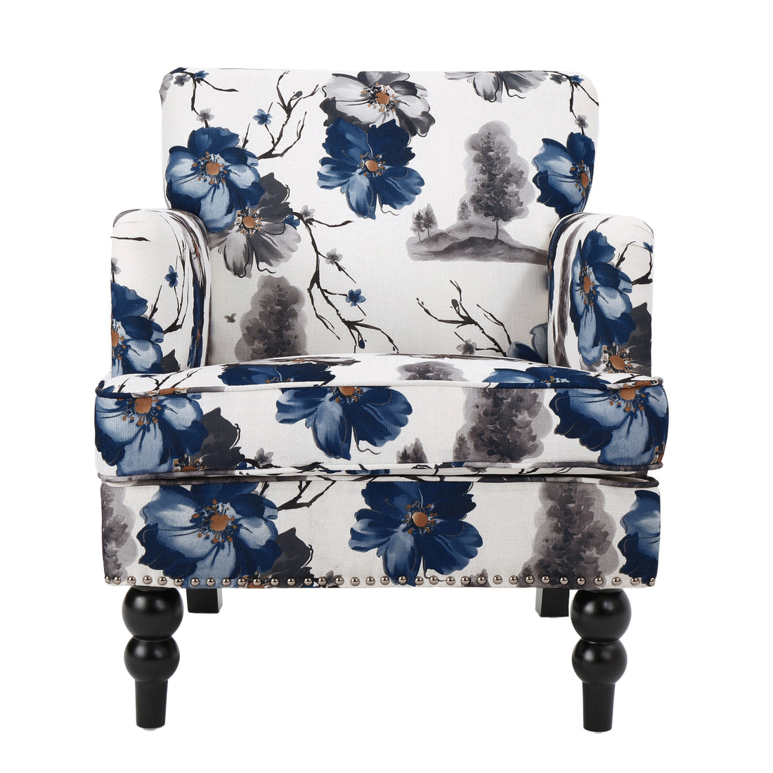 Elegant Floral Upholstered Accent Chair USA