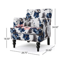 Elegant Floral Upholstered Accent Chair USA