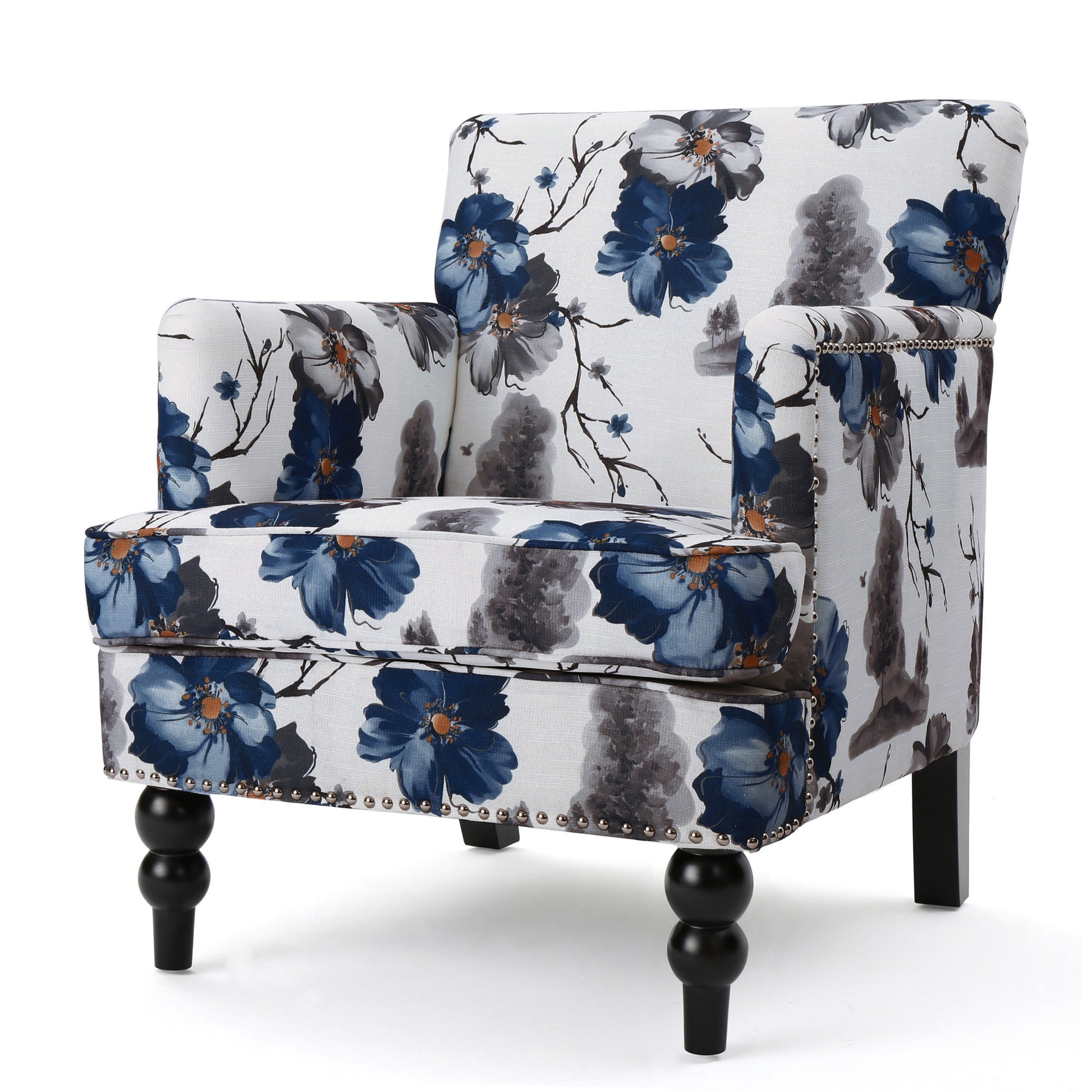 Elegant Floral Upholstered Accent Chair USA