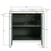 Elegant Geometric Pattern Mirrored Sideboard Cabinet USA