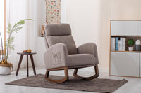 Elegant Gliding Rocking Chair with Soft Grey Upholstery USA