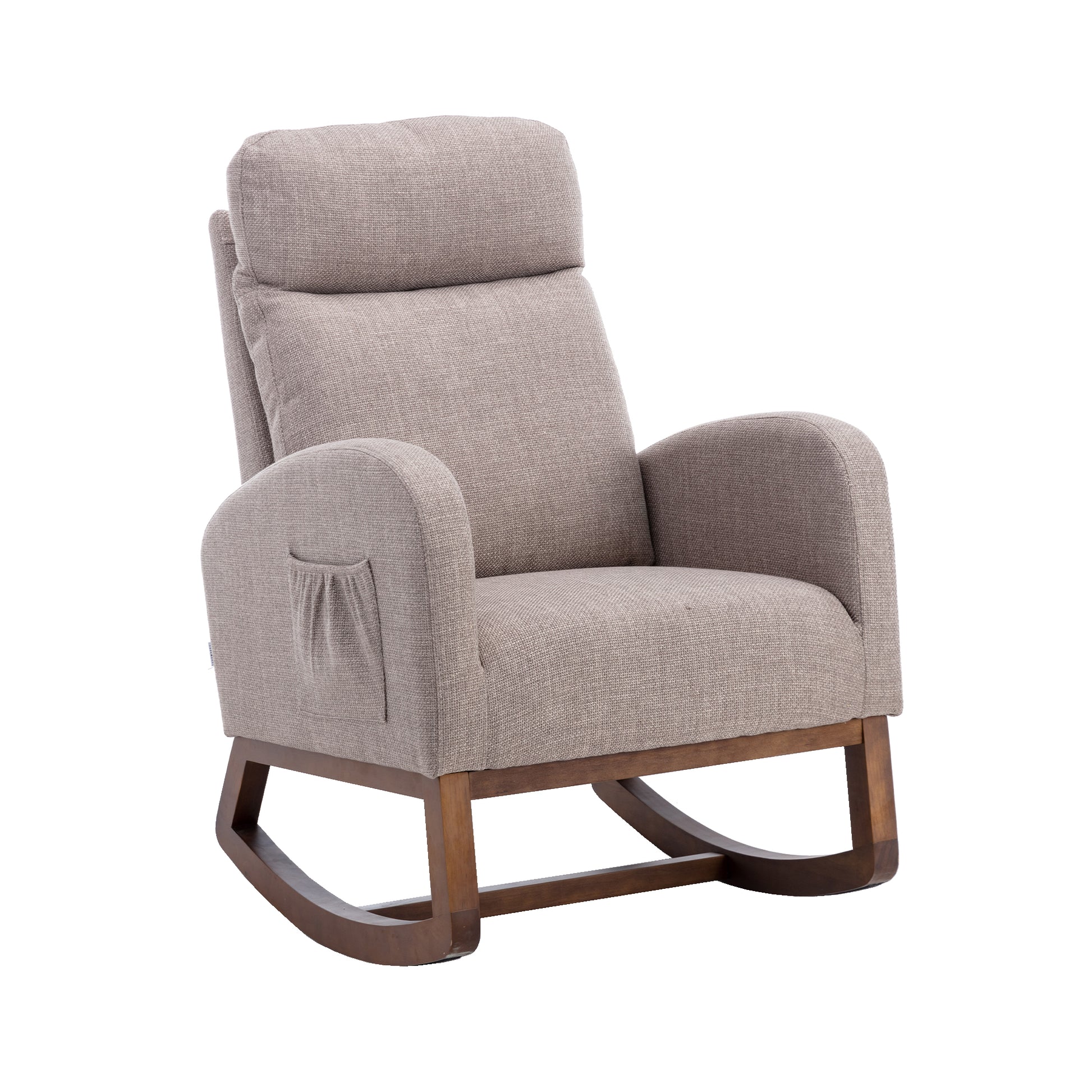 Elegant Gliding Rocking Chair with Soft Grey Upholstery USA