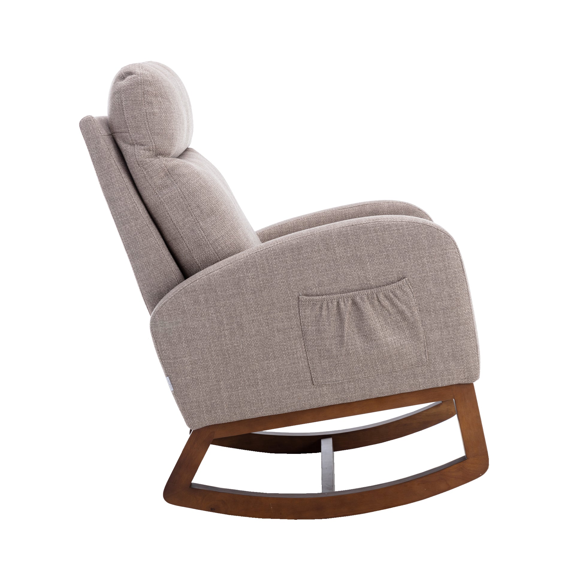 Elegant Gliding Rocking Chair with Soft Grey Upholstery USA