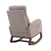 Elegant Gliding Rocking Chair with Soft Grey Upholstery USA