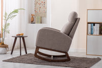 Elegant Gliding Rocking Chair with Soft Grey Upholstery USA