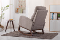 Elegant Gliding Rocking Chair with Soft Grey Upholstery USA