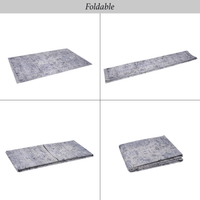 Elegant Grey Patterned Area Rug - Modern Distressed Floral Design USA