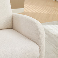 Elegant Ivory Upholstered Rocking Chair with Footrest USA