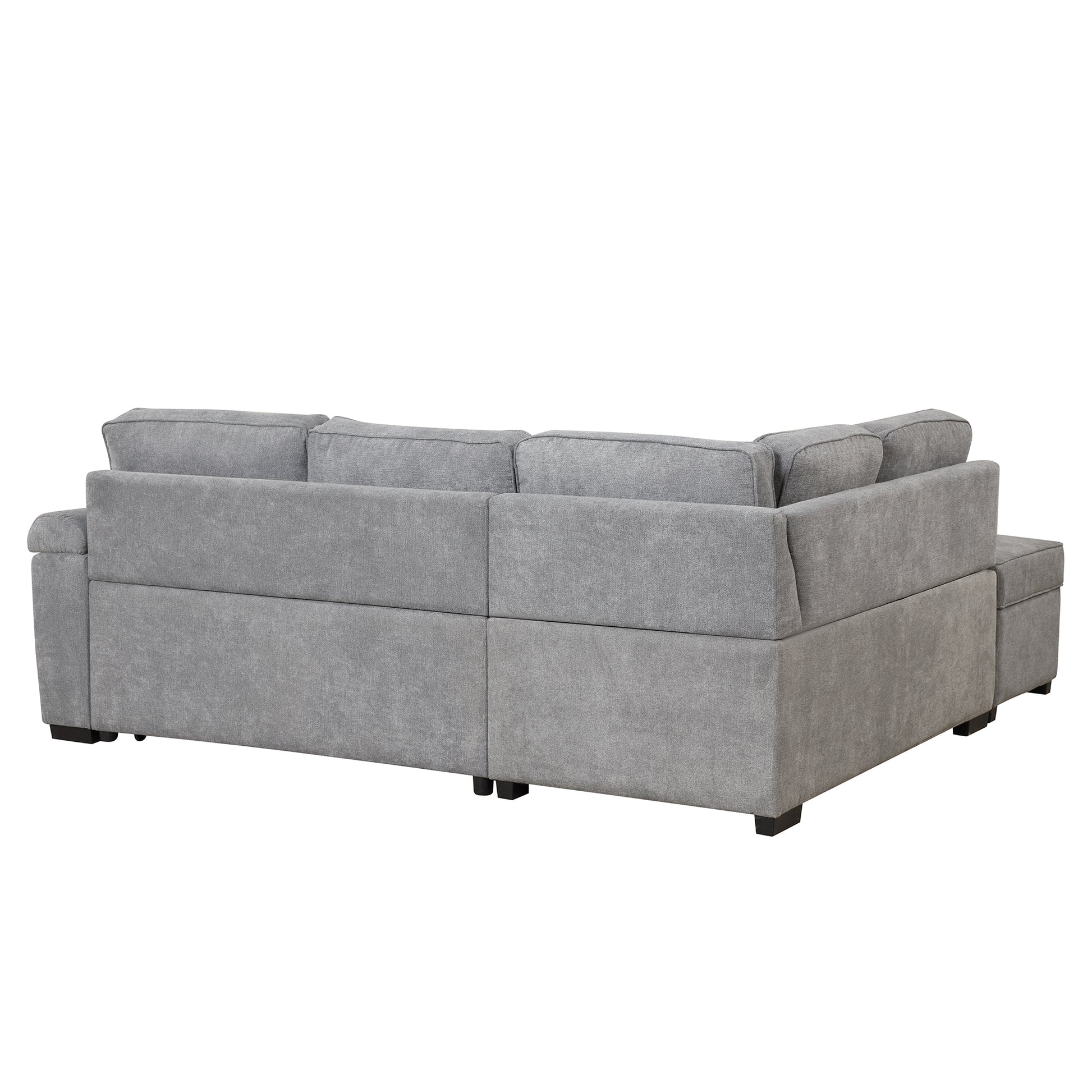 Elegant L-Shaped Sectional Sofa with Storage Ottoman USA