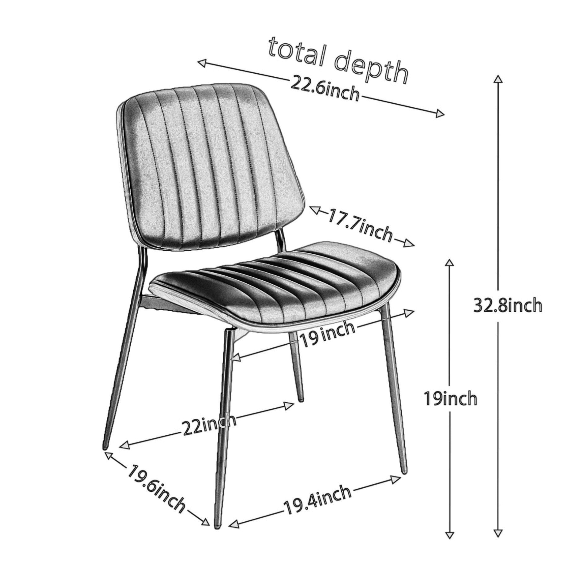 Elegant Mid-Century Modern Dining Chairs Set of 2 USA