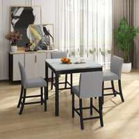 Elegant Mid-Century Modern Dining Set with Wooden Table and Upholstered Chairs USA