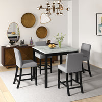 Elegant Mid-Century Modern Dining Set with Wooden Table and Upholstered Chairs USA