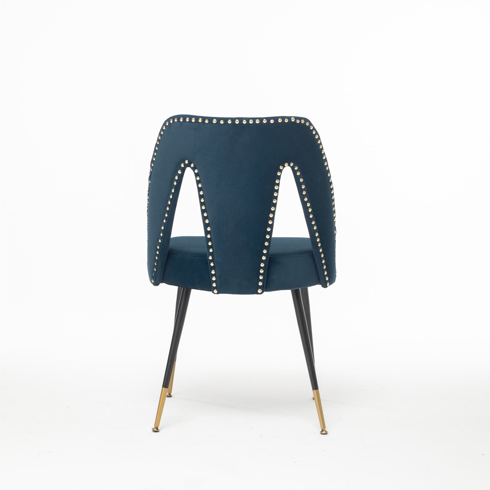 Elegant Modern Blue Velvet Dining Chairs with Gold Accents USA