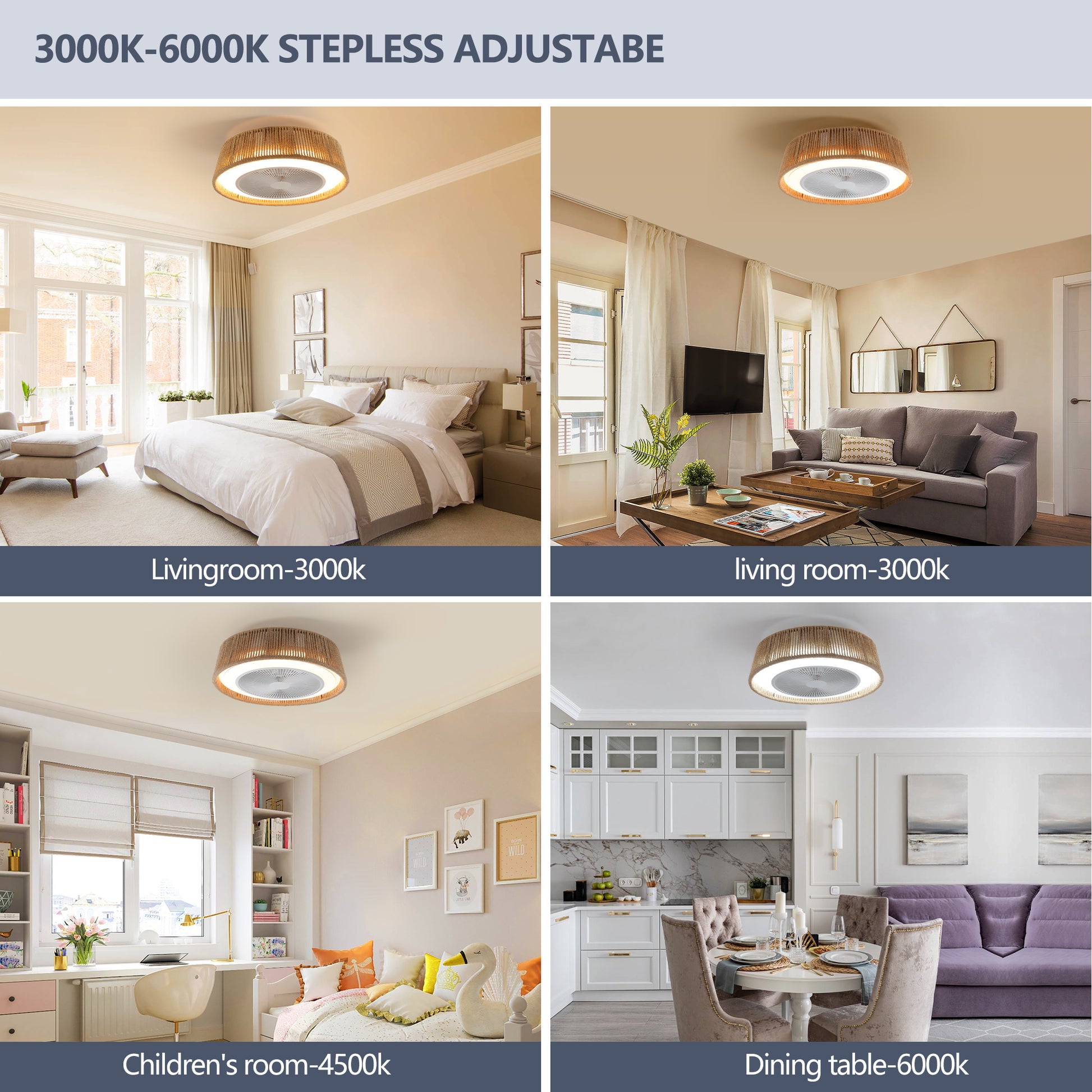 Elegant Modern Ceiling Light with Remote Control USA