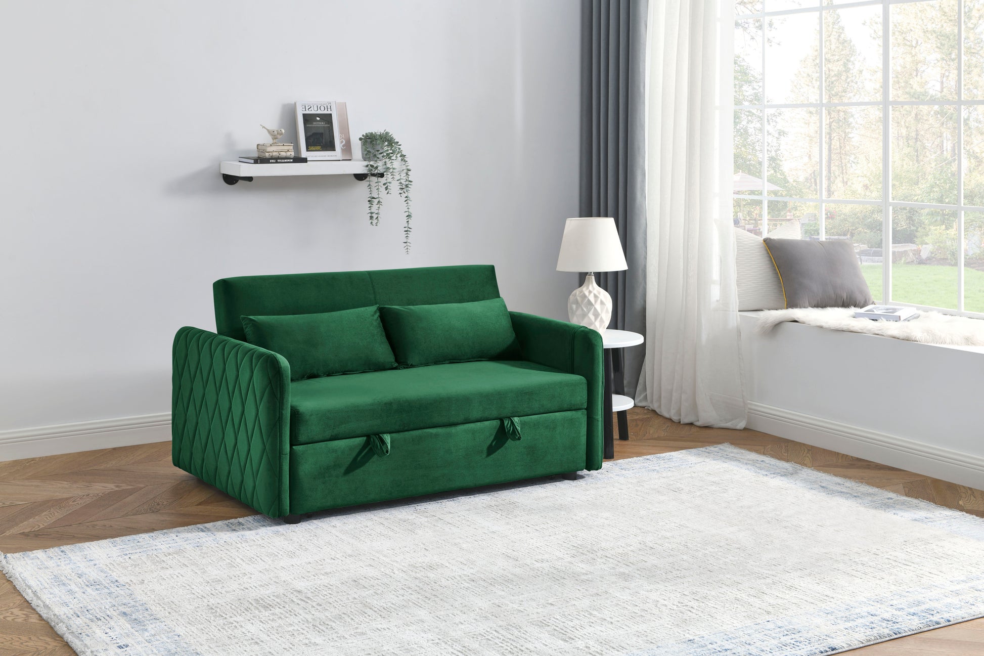 Elegant Modern Convertible Sofa Bed with Adjustable Backrest USA