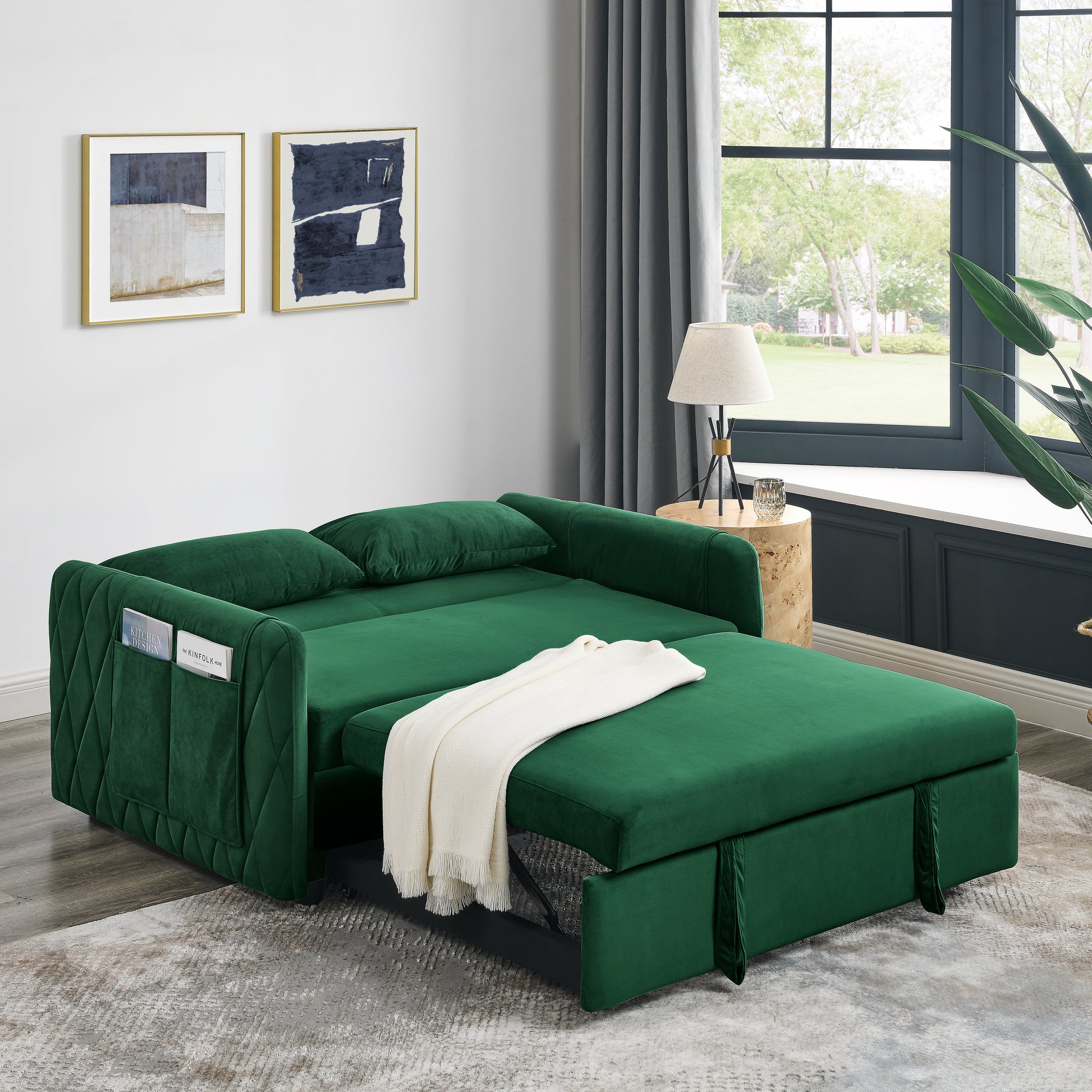 Elegant Modern Convertible Sofa Bed with Adjustable Backrest USA