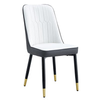 Elegant Modern Dining Chairs with Grey Upholstery and Black Metal Legs USA