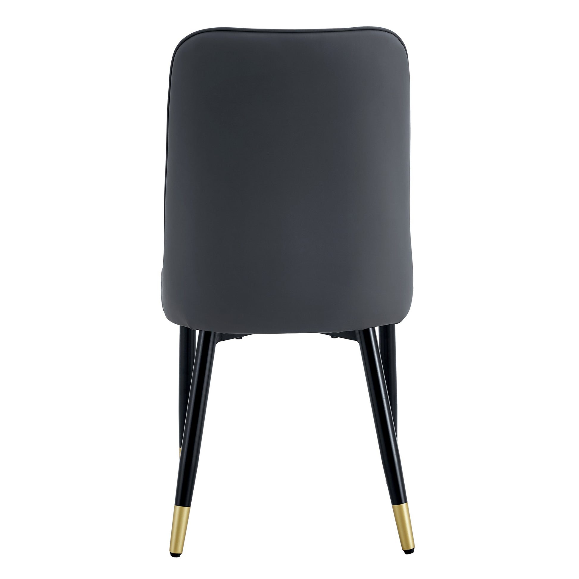 Elegant Modern Dining Chairs with Grey Upholstery and Black Metal Legs USA