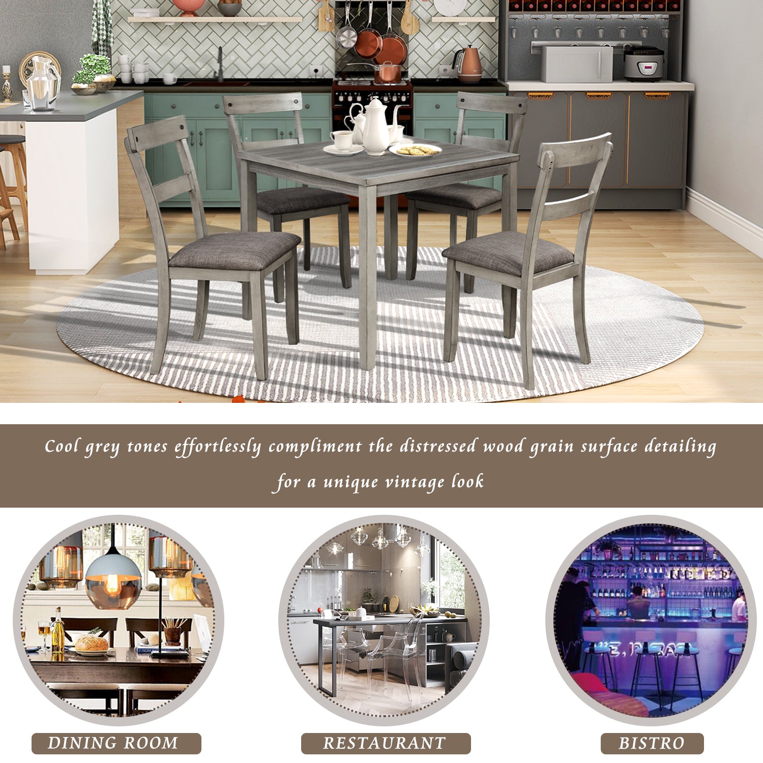 Elegant Modern Dining Set with Glass Table and Chairs USA