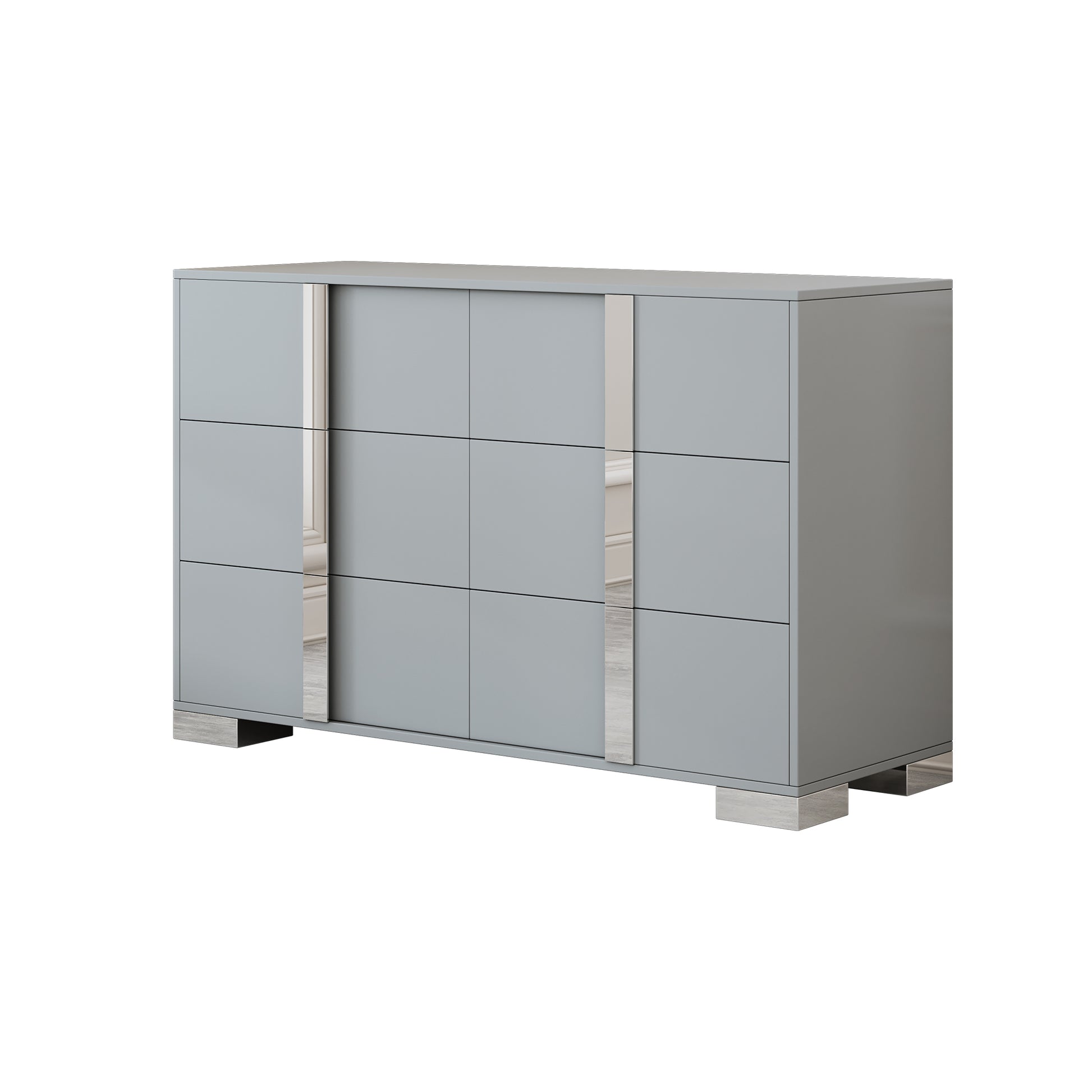 Elegant Modern Mirrored Storage Cabinet with 6 Drawers USA