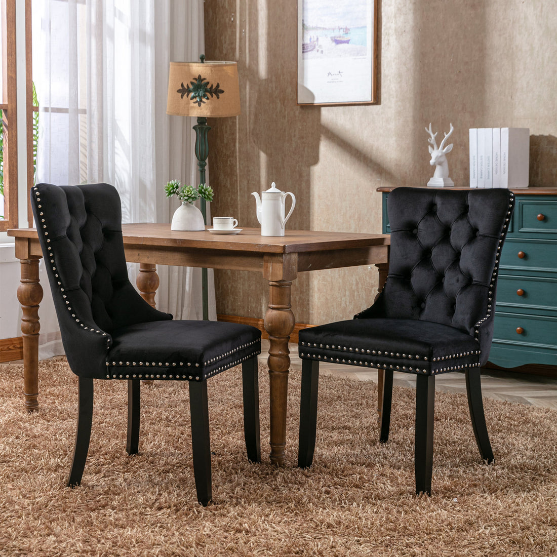 Elegant Modern Velvet Dining Chairs - Set of 2 USA