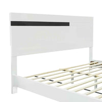 Elegant Modern White Bedroom Set with Queen Bed and Nightstands