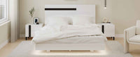 Elegant Modern White Bedroom Set with Queen Bed and Nightstands