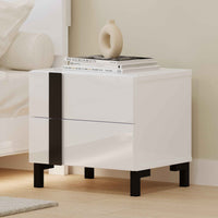 Elegant Modern White Bedroom Set with Queen Bed and Nightstands