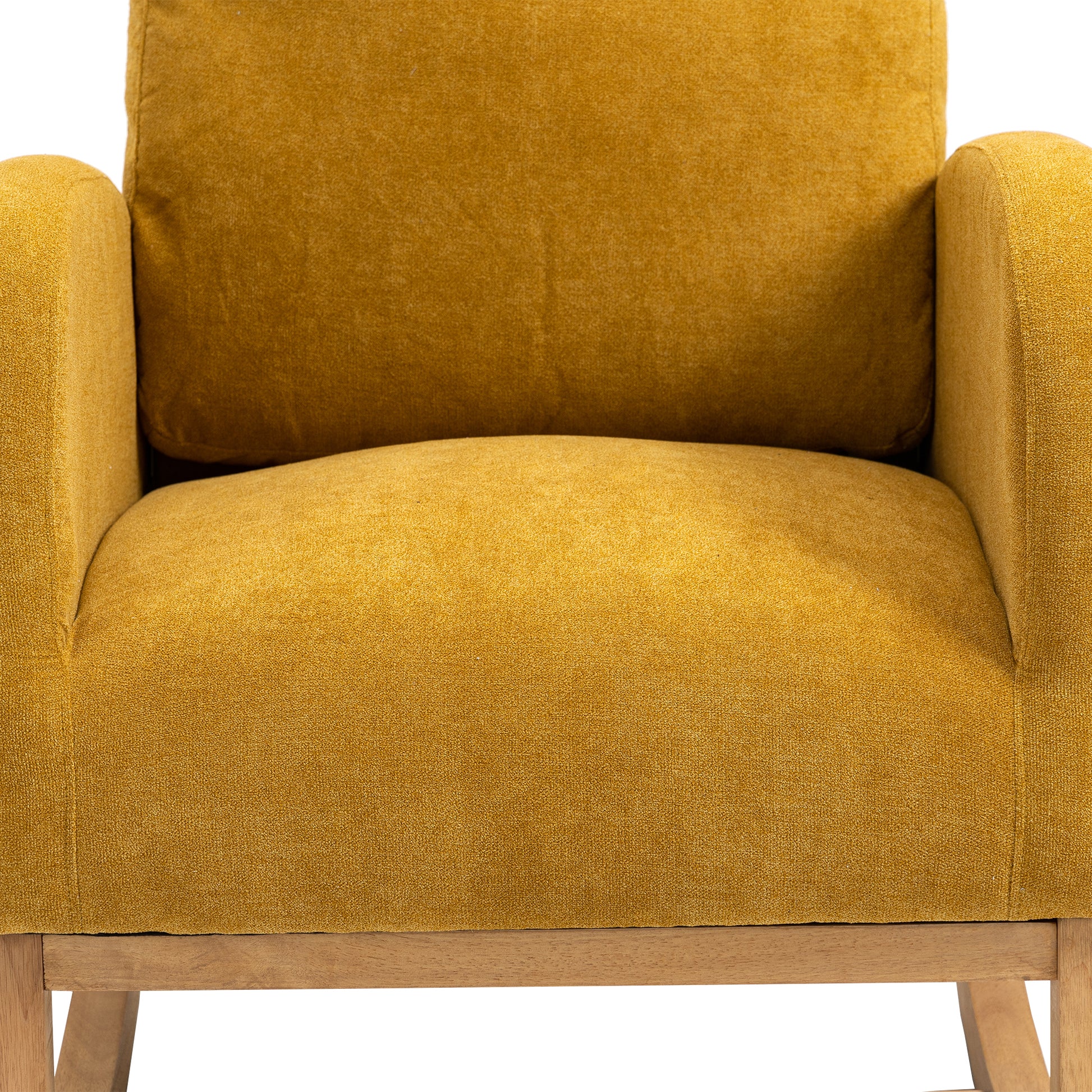 Elegant Mustard Yellow Rocking Chair with Wood Accents USA