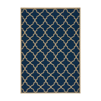 Elegant Navy Blue and Cream Moroccan Trellis IndoorOutdoor Area Rug - Perfect for Adding a Stylish Touch to Your Living Space USA