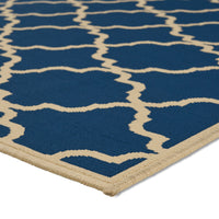 Elegant Navy Blue and Cream Moroccan Trellis IndoorOutdoor Area Rug - Perfect for Adding a Stylish Touch to Your Living Space USA