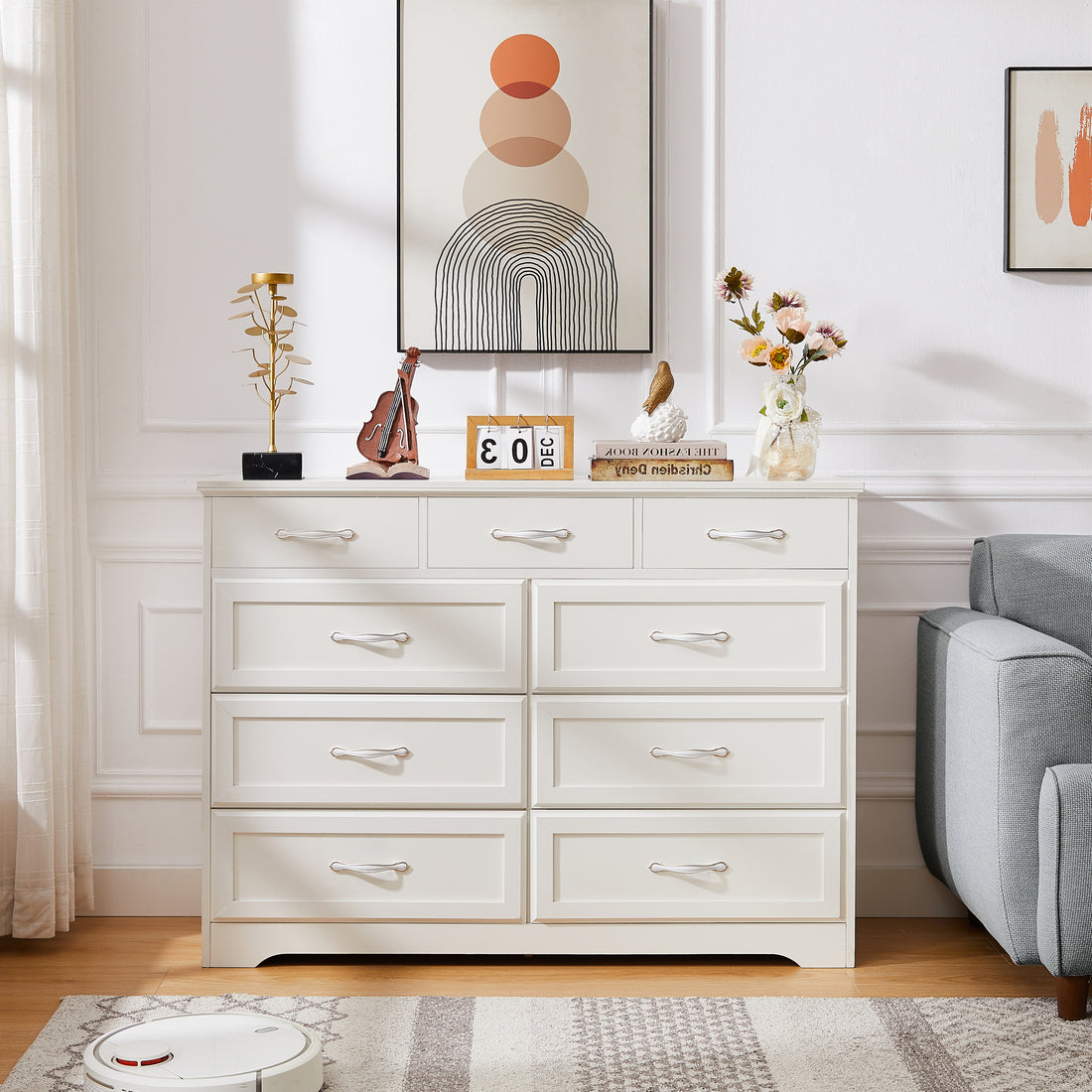 Elegant Nine-Drawer Dresser for Refined Bedroom Style USA