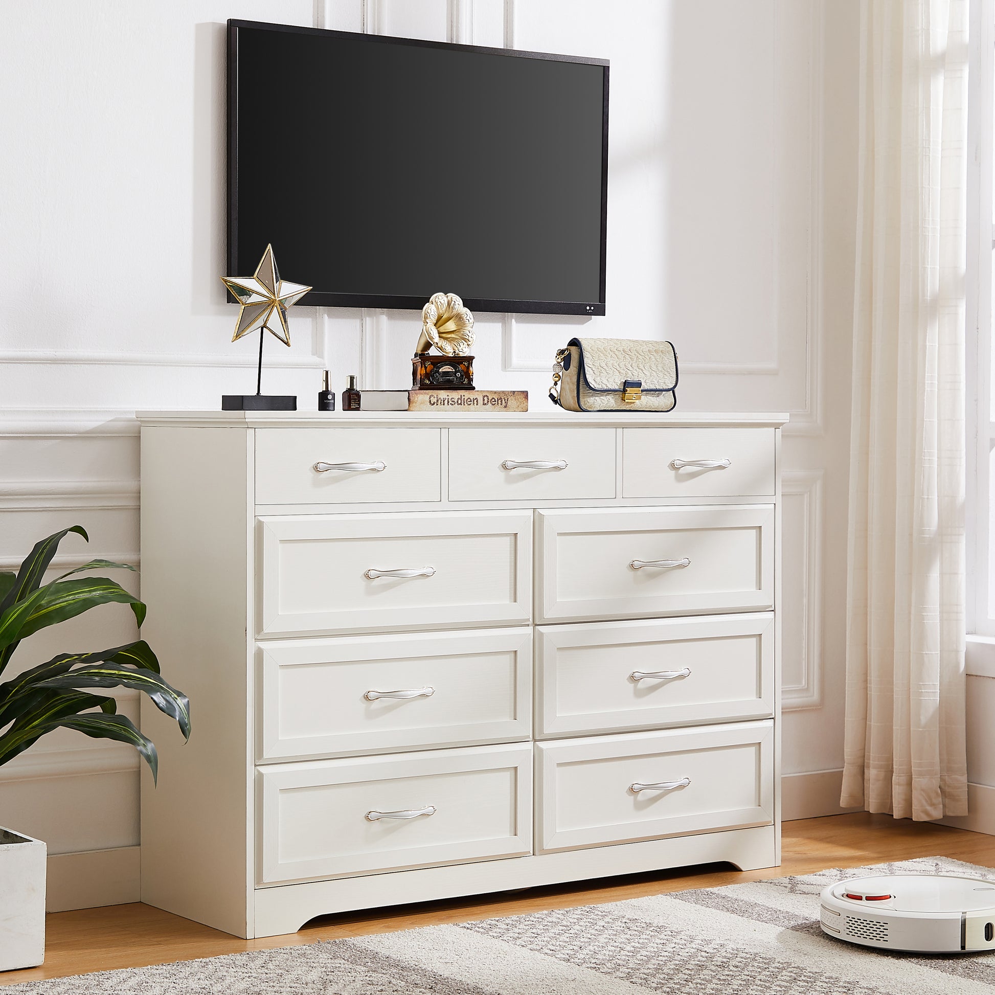 Elegant Nine-Drawer Dresser for Refined Bedroom Style USA