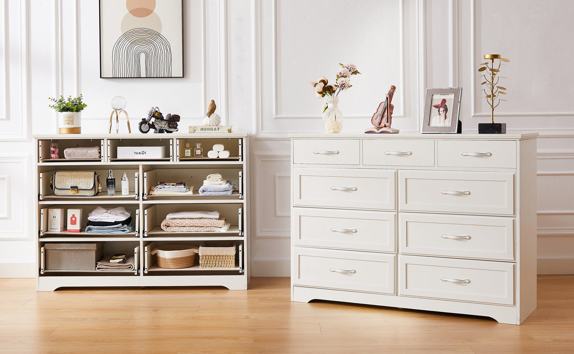 Elegant Nine-Drawer Dresser for Refined Bedroom Style USA