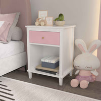 Elegant Nursery Nightstand with Drawer and Shelf for Infants and Toddlers