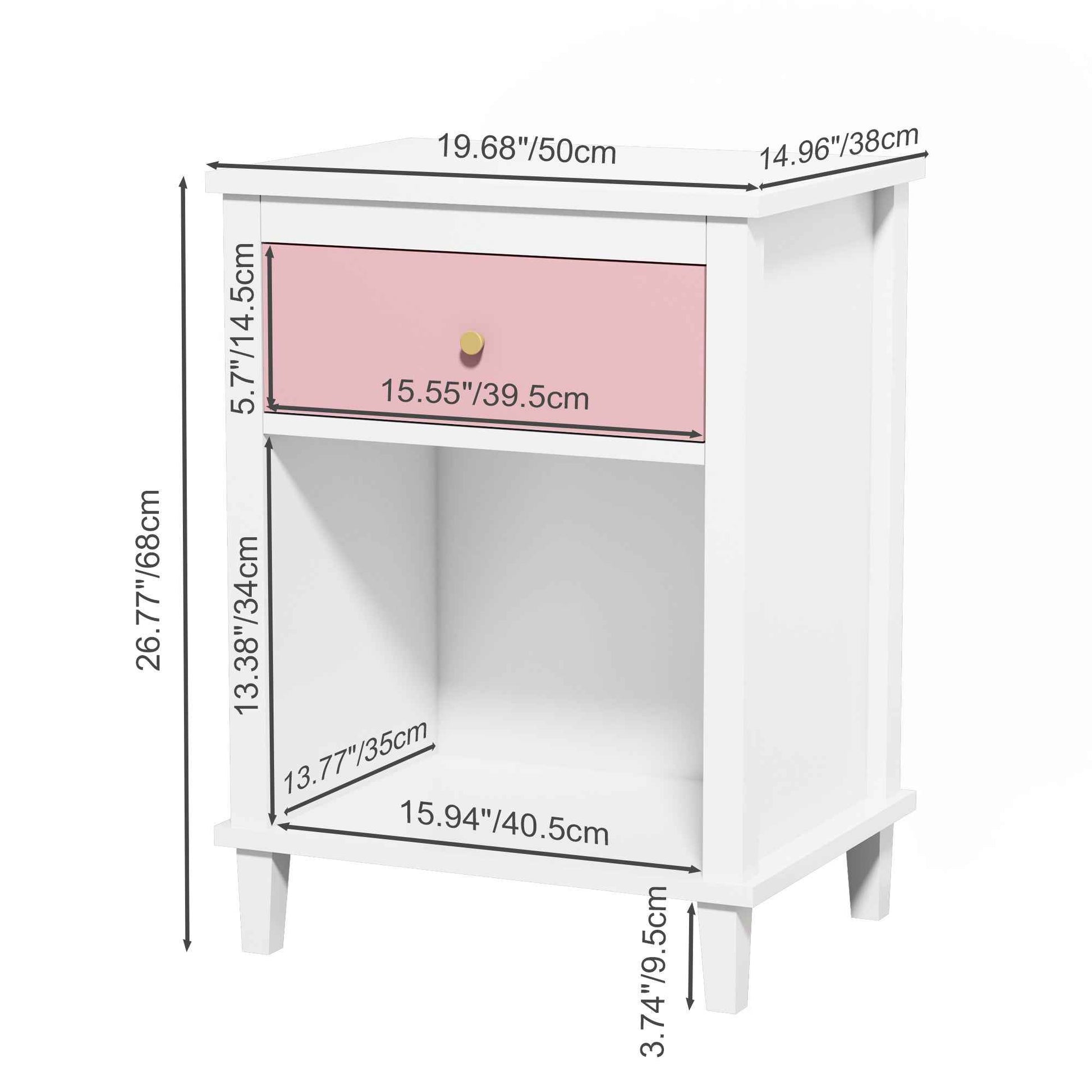 Elegant Nursery Nightstand with Drawer and Shelf for Infants and Toddlers