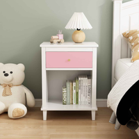 Elegant Nursery Nightstand with Drawer and Shelf for Infants and Toddlers