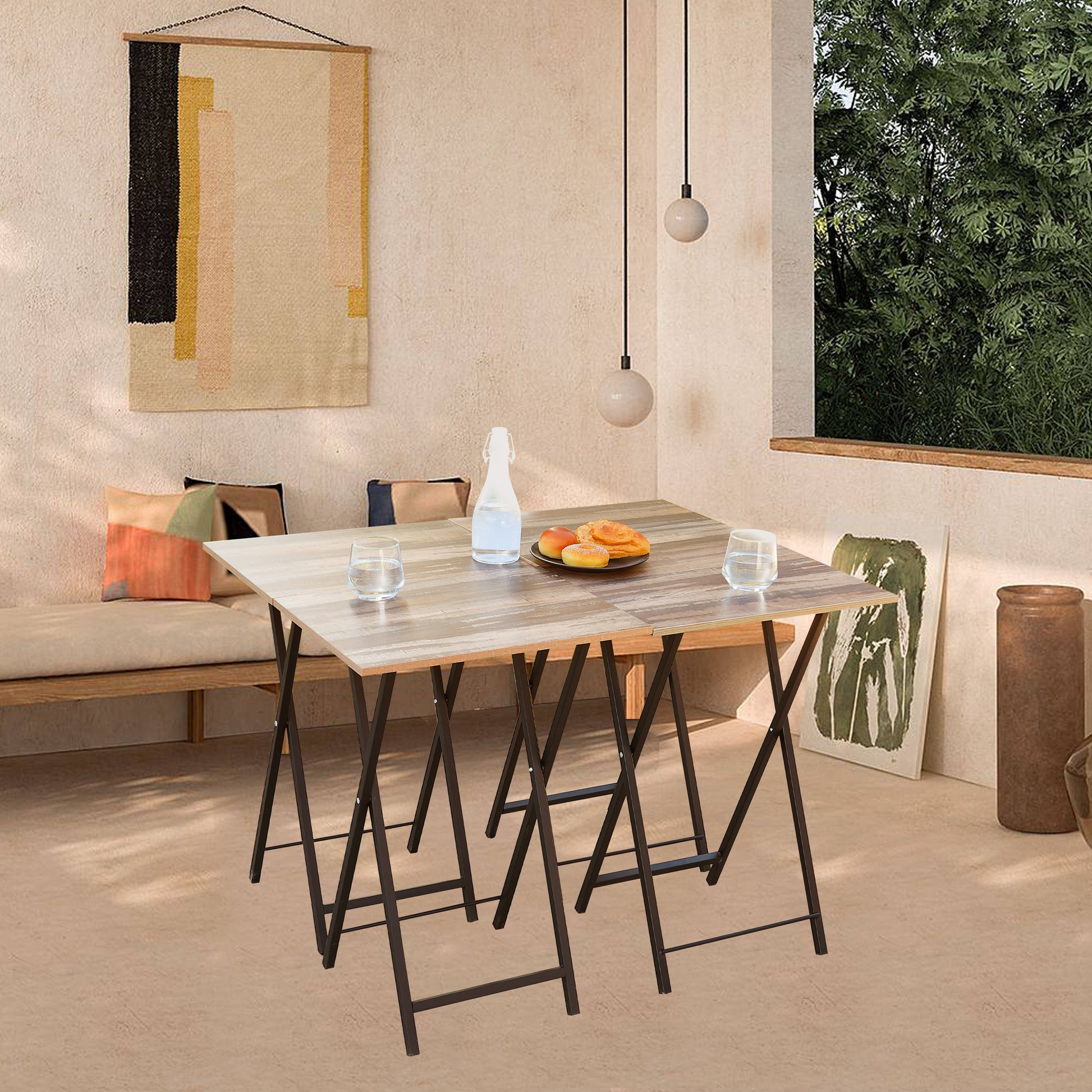 Elegant Outdoor Marble Bistro Table with Steel Frame USA