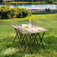 Elegant Outdoor Marble Bistro Table with Steel Frame USA