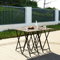 Elegant Outdoor Marble Bistro Table with Steel Frame USA