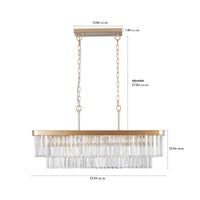 Elegant Rectangular Crystal Chandelier with Adjustable Lighting USA