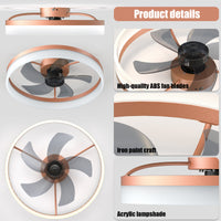 Elegant Rose Gold Ceiling Fan with Dimmable LED Lights USA