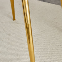 Elegant Round Glass Top Accent Table with Gold Finished Metal Legs USA