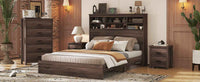 Elegant Rustic 4-Piece Bedroom Suite in Dark Walnut Finish