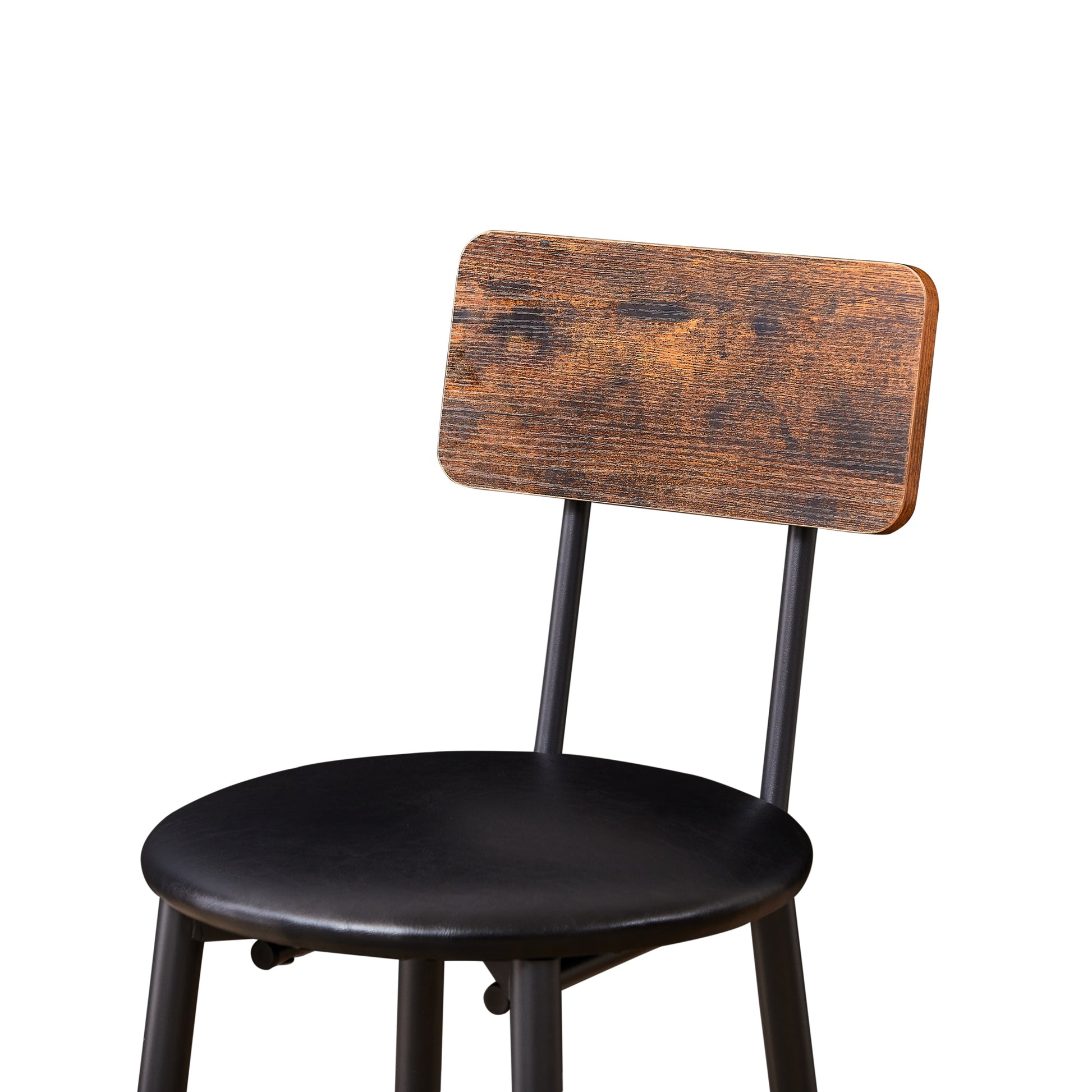 Elegant Rustic Brown Bar Stool Set with Shelf USA