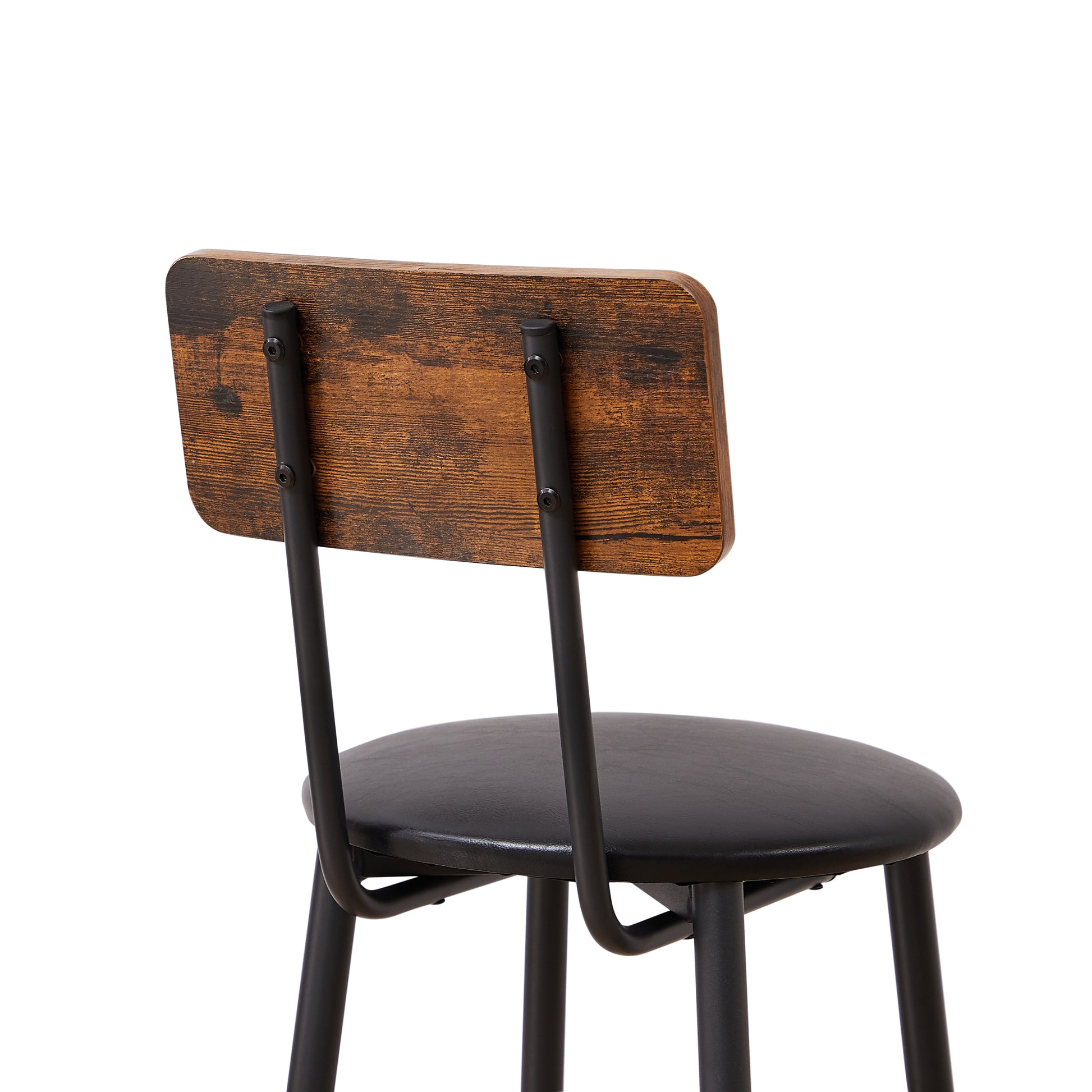 Elegant Rustic Brown Bar Stool Set with Shelf USA