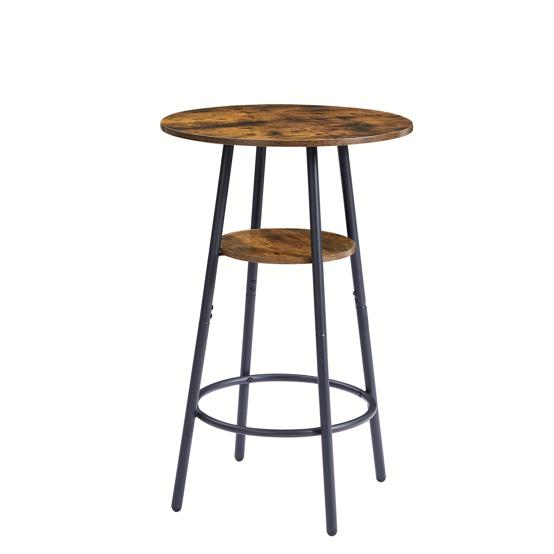 Elegant Rustic Brown Bar Stool Set with Shelf USA