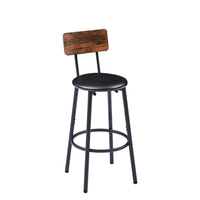 Elegant Rustic Brown Bar Stool Set with Shelf USA